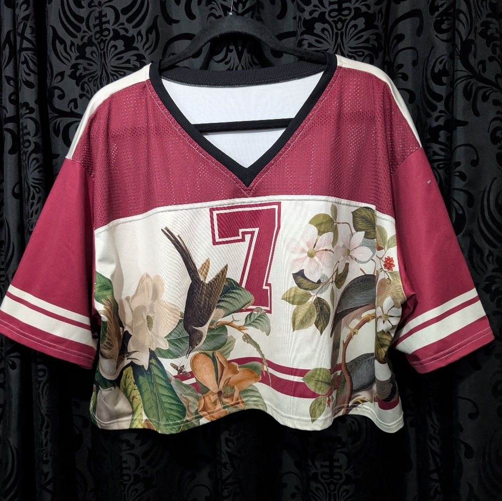 Birds Of A Feather Crop Touchdown Jersey (FLAWED- see description)